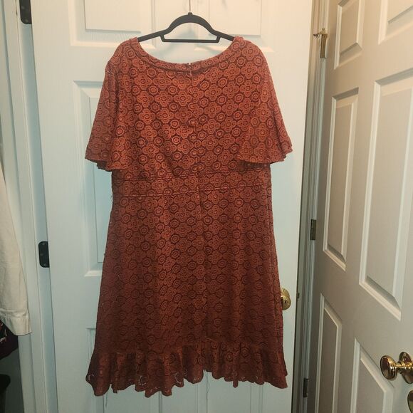 Kiyonna Dress Womens 3X Middeton Lace Floral Spandex Knee Length Lined Plus - Picture 7 of 7